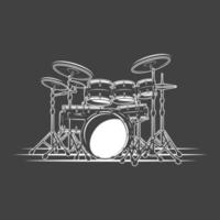 Drums isolated on a black background vector