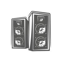 Studio speakers isolated on a white background vector