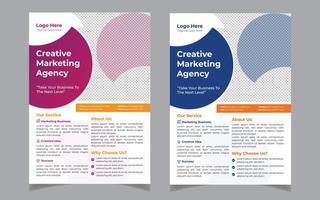 Creative marketing agency modern business flyer template design vector