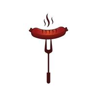 delicious fresh and hot sausage vector