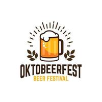 etiqueta del festival de octubre. logotipo de la fiesta de la cerveza vector