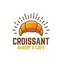 logotipo de diseño de vector de croissant bakehouse