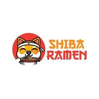 shiba inu ramen company logo vector illustration