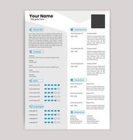 Minimalist flat  CV or Resume template design vector