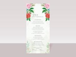 romantic red and pink flowers wedding invitations card template