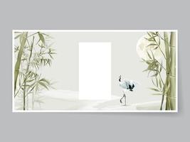 Elegant background set with bamboo hand drawn