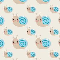 Pattern with Cute Snail. Illustration in vector. For greeting card, posters, banners, the card or stick, printing on the pack, printing on clothes, fabric, wallpaper. vector