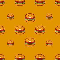 Cute smiling funny burger set collection.Vector flat cartoon face character mascot illustration .Isolated on white background vector