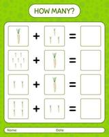 How many counting game with hamburg parsley. worksheet for preschool kids, kids activity sheet, printable worksheet vector