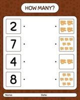 How many counting game with ginger. worksheet for preschool kids, kids activity sheet, printable worksheet vector