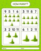 How many counting game with bamboo shoot. worksheet for preschool kids, kids activity sheet, printable worksheet vector