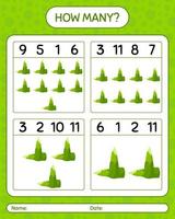 How many counting game with bamboo shoot. worksheet for preschool kids, kids activity sheet, printable worksheet vector