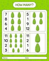 How many counting game with chayote. worksheet for preschool kids, kids activity sheet, printable worksheet vector