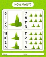 How many counting game with bamboo shoot. worksheet for preschool kids, kids activity sheet, printable worksheet vector