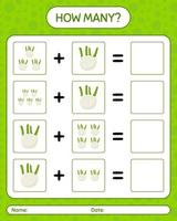 How many counting game with fennel. worksheet for preschool kids, kids activity sheet, printable worksheet vector