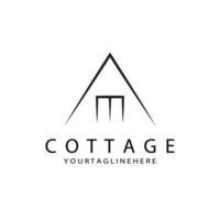 cottage logo minimalist line art cabin vector