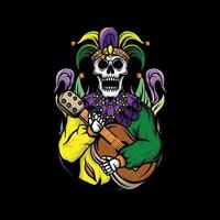 Mardi gras skull vector illustration