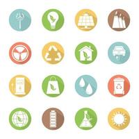 Green energy icons vector