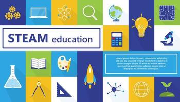 STEAM education background vector