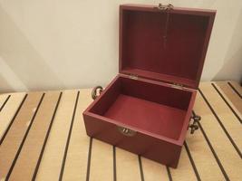 Wooden Keepsake, Dark Red, Jewelry, Storage, Gift, Wooden Box photo