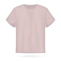Vector illustration of pink t-shirt template isolated on white.