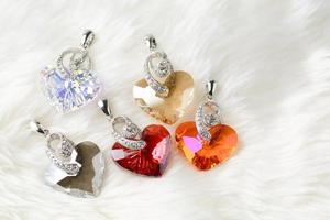 Crystal Heart Pendant, Truly in Love Heart Crystal Golden Shadow Pendant necklace photo