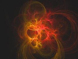 Abstract fractal art background, suggestive of fire flames and hot wave. Computer generated fractal illustration art sparkle fire theme. photo