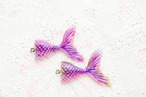 Mermaid tail glitter resin keychain charms photo