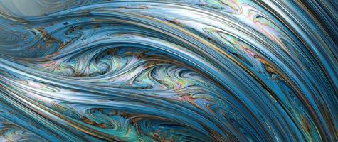 Abstract Computer generated Fractal design. 3D Aliens Illustration of a Beautiful infinite mathematical mandelbrot set fractal blue wave