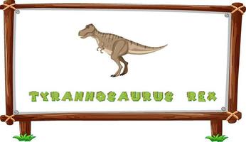 Frame template with dinosaurs and text tyrannosaurus rex design inside vector