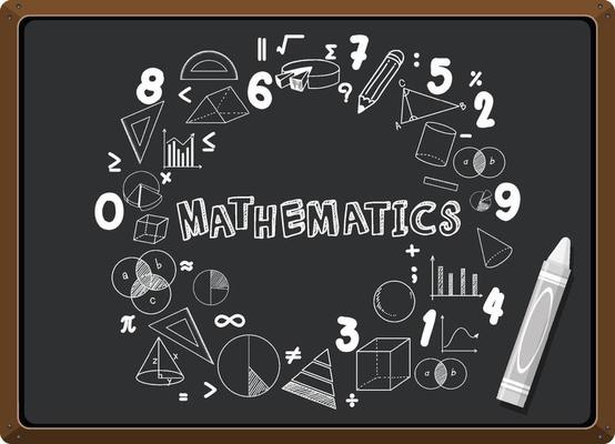 Math formula on blackboard isolated