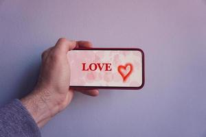 palabra de amor por teléfono, sentimientos y emociones foto