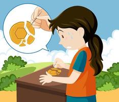 Children playing scratch dalgona cookie at the park vector
