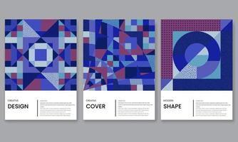 Modern geometric abstract background covers set. Cool ,trendy geometric shapes composition, vector covers design.Applicable for poster, catalog, background, booklet, magazine design etc.