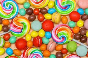 colección de coloridas mezclas de dulces circulares foto