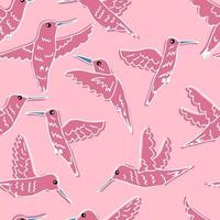 Doodle colibríes tropicales verano de patrones sin fisuras.