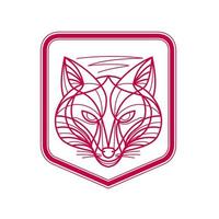 Fox head mono line vector
