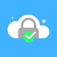 safe, secure in cloud storage concept illustration flat design vector eps10. modern graphic element for landing page, empty state ui, infographic, icon