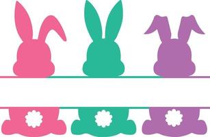 Easter Bunnies Split Name Frame vector