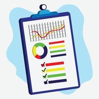 gráficos y tablas en un portapapeles. ilustración de negocios vector