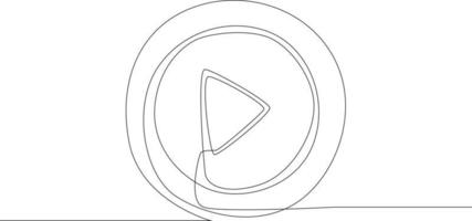 dibujo de línea continua del signo y símbolo del icono del botón de reproducción. ilustración vectorial