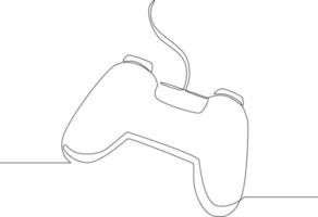 Continuous line drawing of seen from behind. joystick or game controller. Vector illustration.