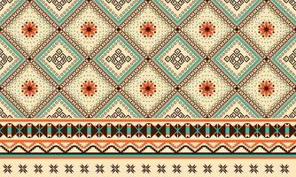 Geometric ethnic oriental ikat pattern traditional Design for background,carpet,wallpaper,clothing,wrapping,Batik,fabric,Vector illustration.embroidery style. vector