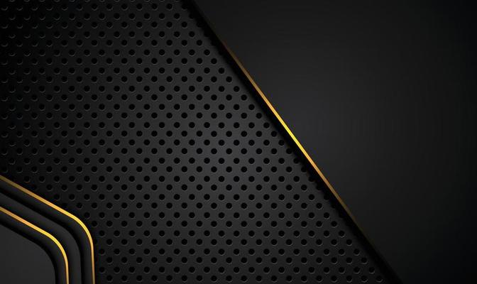 Luxury abstract background with golden and black shapes. metal texture steel background vactor design illustration