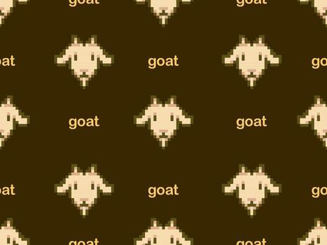 personaje de dibujos animados de cabra de patrones sin fisuras en estilo background.pixel marrón vector