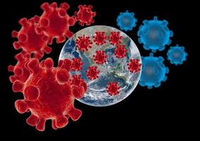 3D rendering, Coronavirus 2019, the concept of the epidemic of corona, dangerous viruses and dangerous influenza. Earth image provided by Nasa.Elements of this image furnished by NASA photo