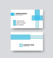 Plantilla de tarjeta de visita moderna, mínima, limpia y sencilla, vector azul, tarjeta de nombre horizontal, diseño elegante de papelería y tarjeta de visita, diseño creativo y profesional de tarjetas de visita