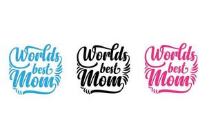 el mejor arte tipográfico de mamá del mundo para camisetas, logotipos, tarjetas vector