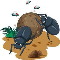 A dung beetle cartoon character