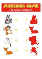 Worksheet design for matching shadow vector